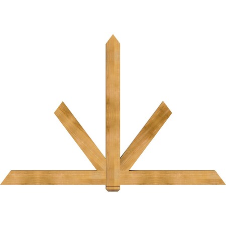 Ekena Millwork Kennewick Rough Sawn Timber Gable Bracket, Western Red Cedar, 96"W x 64"H x 4"D x 6"F, 16/12 Pitch GBW096X64X0406KEN00RWR